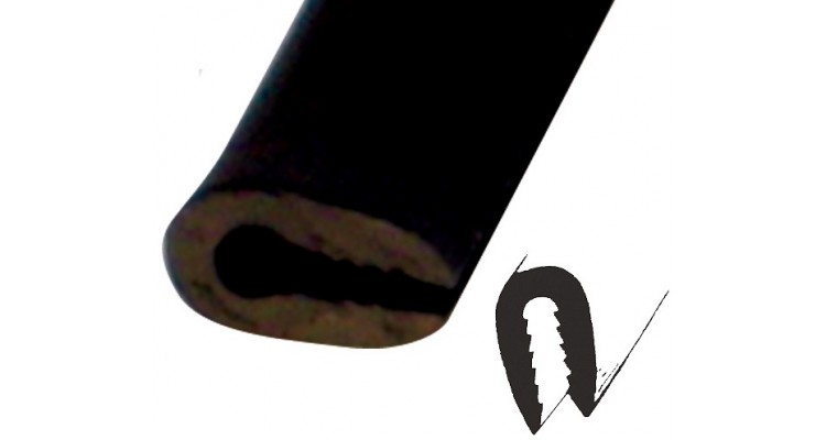 Nosedzošais profils, PVC, melns