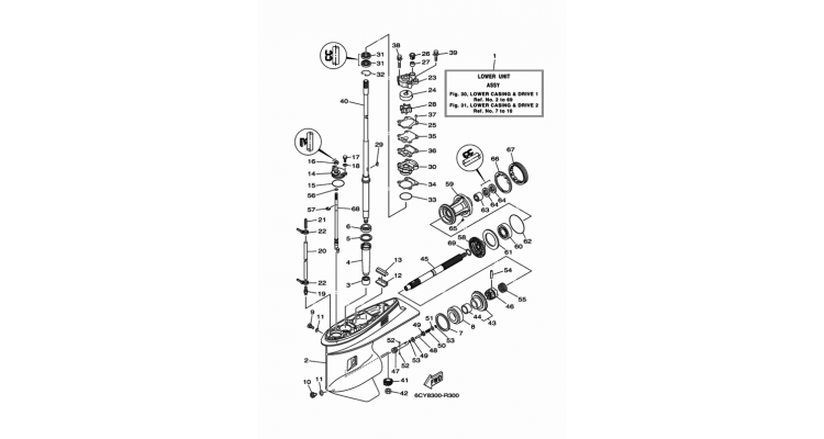 Reduktors, OEM YAMAHA / SELVA, 6CJ-45300-30-8D, 6CJ-45300-31-8D