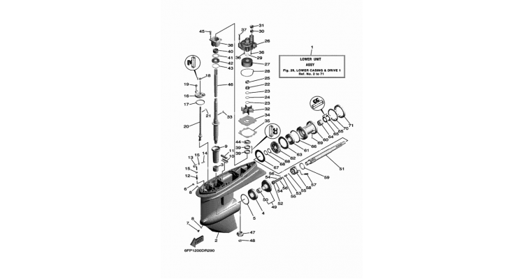 Reduktors, OEM YAMAHA / SELVA, 6EK-45300-00-8D, 6EK-45300-01-8D