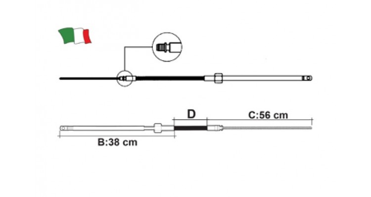 Stūres trose, M58, 9 Ft (312.5 cm)